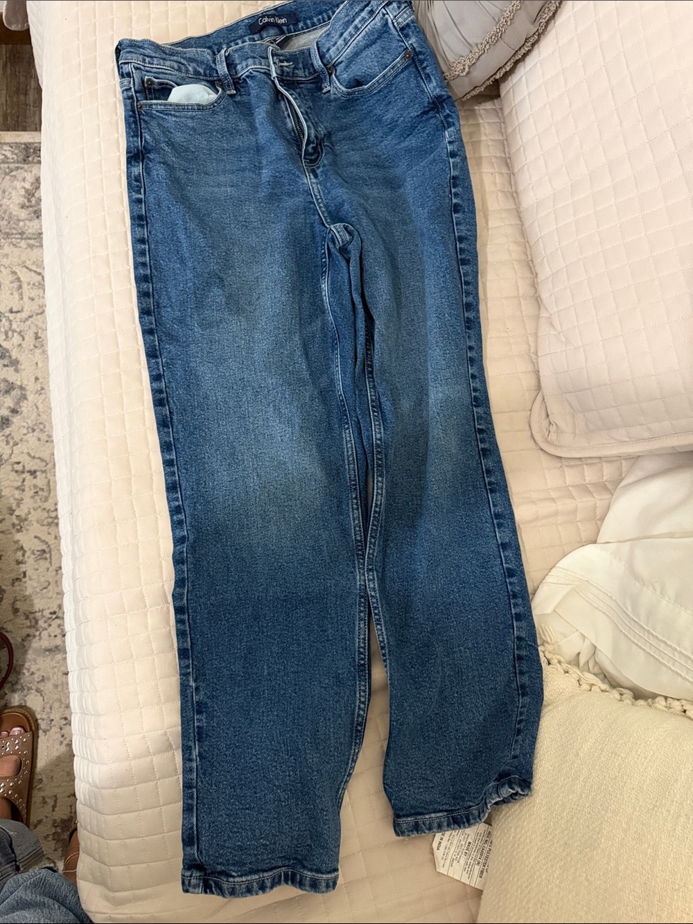 Calvin Klein Medium Blue Straight-Leg Women's Jeans